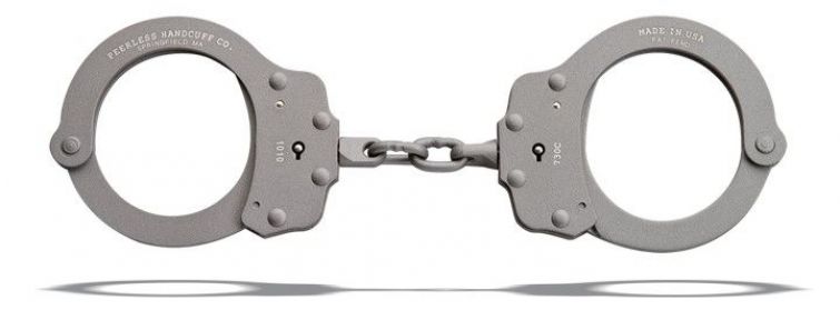 730-C PEERLESS SUPERLITE CHAINLINK HANDCUFF - GRAY CERAMIC FINISH.